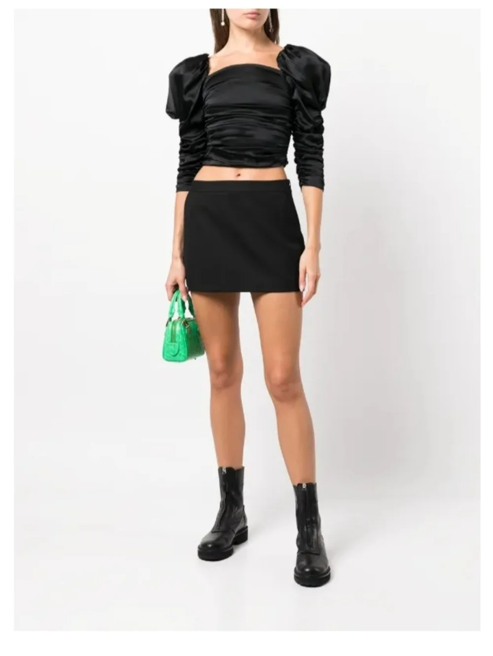 Alice + Olivia Katrice ruched puff-sleeve top size 0 $495 - Picture 13 of 16
